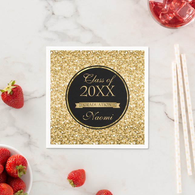 Golden Glitter och Ribbon Pappersservett (Insitu)