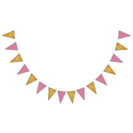 Golden Glitter och Rosa Birthday Vimplar