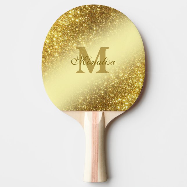 Golden glitter personlig Tote Pingisracket (Framsidan)