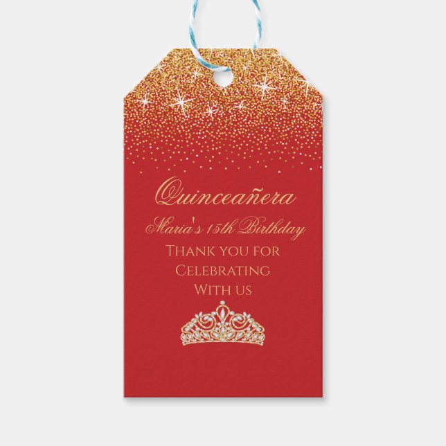 Golden Glitter, Quinceanera Presentetikett (Framsidan)