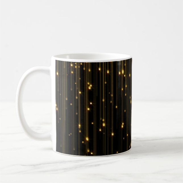 Golden Glitter Rain Light Curtain Kaffemugg (Vänster)