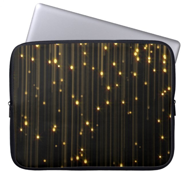 Golden Glitter Rain Light Curtain Laptop Fodral (Framsidan)