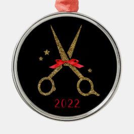 Golden glitter sax - Hair dresser stylist Met Julgransprydnad Metall