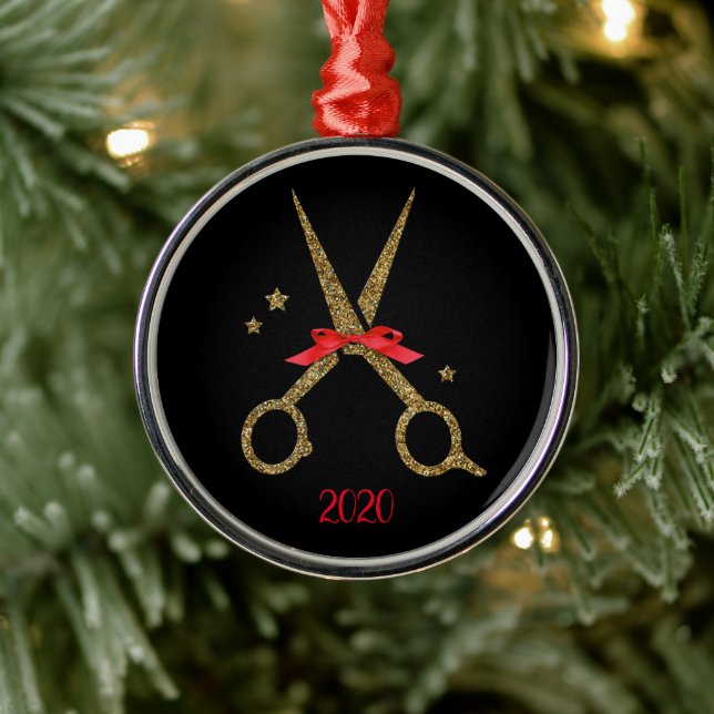 Golden glitter-sax - Hårsaftlista Julgransprydnad Metall (Träd)