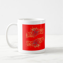 Golden glitter-snurrar doodle inslag romantic flo kaffemugg