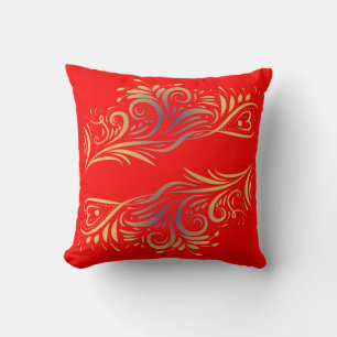 Golden glitter-snurrar doodle inslag romantic flo kudde