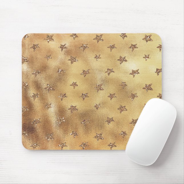 Golden Glitter Stars Musmatta (Med mus)