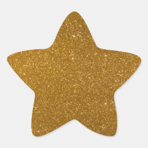 Golden glitter stjärnformat klistermärke