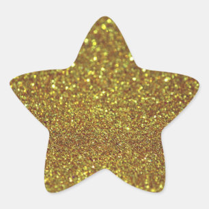 Golden glitter stjärnformat klistermärke