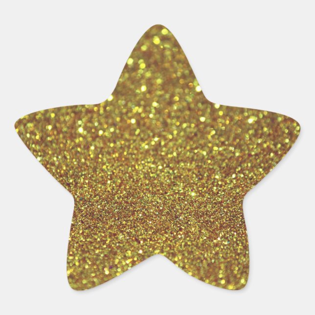 Golden glitter stjärnformat klistermärke (Framsida)