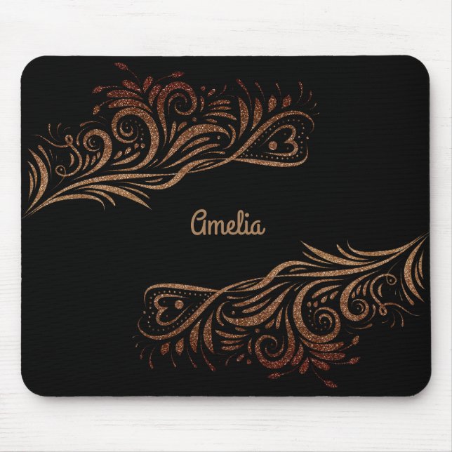 Golden glitter swirls doodle elements romantic flo musmatta (Framsidan)
