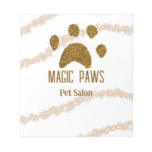 Golden glitter tassar pet salon add namn e-postadr anteckningsblock
