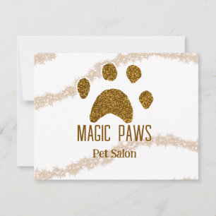 Golden glitter tassar pet salon add namn e-postadr anteckningskort