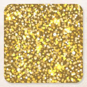 Golden glitter underlägg papper kvadrat