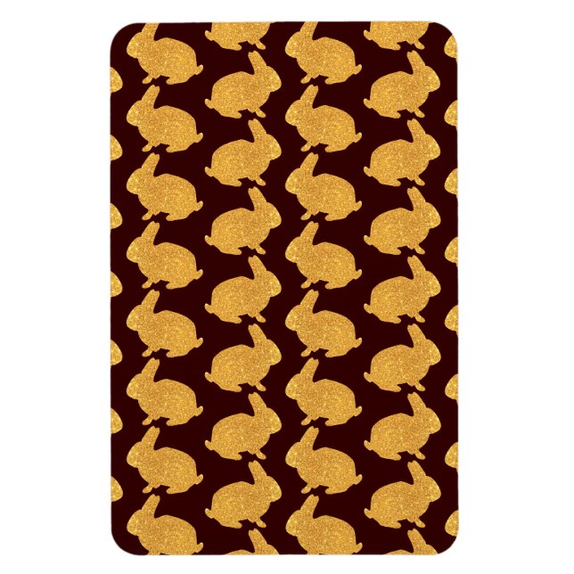 Golden Glittering Bunnies Magnet (Vertikal)
