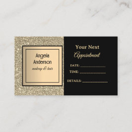 Golden Glittery Foil Glamorous Beauty Salon Tidsbeställning Kort