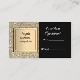 Golden Glittery Foil Glamorous Beauty Salon Tidsbeställning Kort