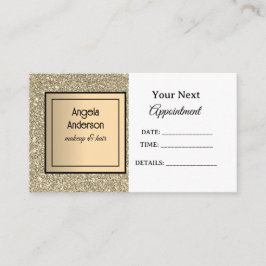 Golden Glittery Foil Glamous Beauty Salon Tidsbeställning Kort
