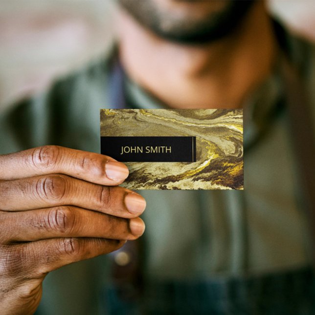 Golden Glittery Struktur Luxury Mönster Monogram Visitkort (Skapare uppladdad)