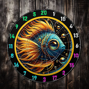 Golden Glow Betta Dartboard Art Darttavla