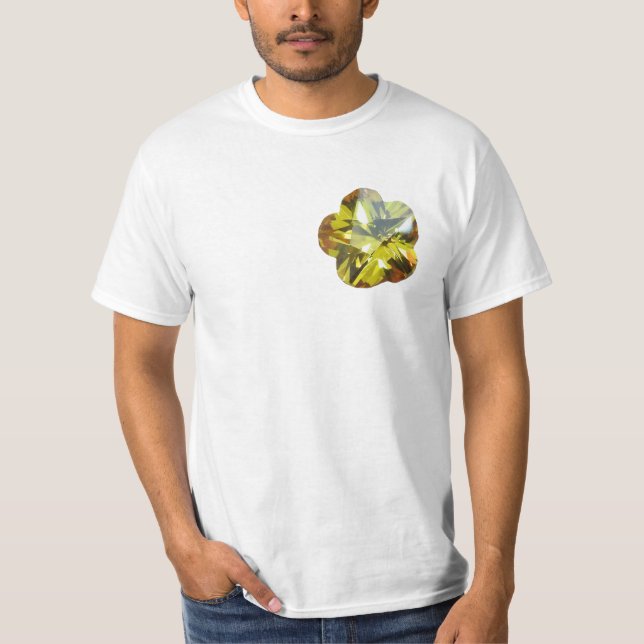 Golden Glow - Gult Gemstone Flower Design T Shirt (Framsida)
