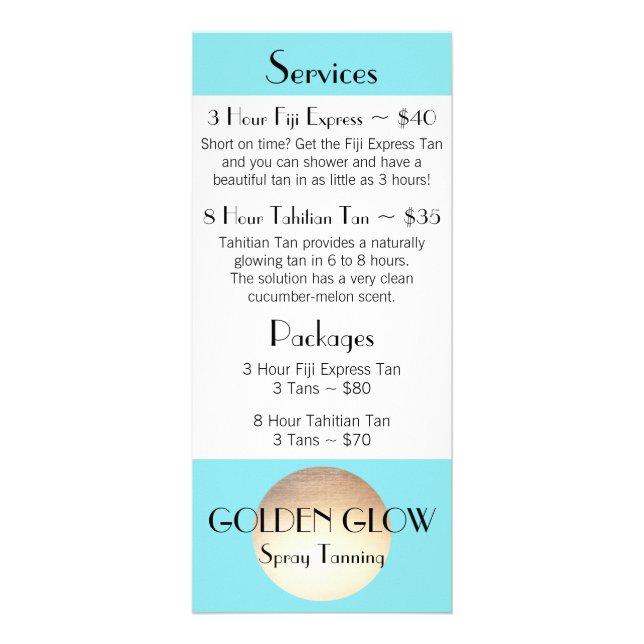 Golden Glow-rackkort Reklamkort (Framsidan)