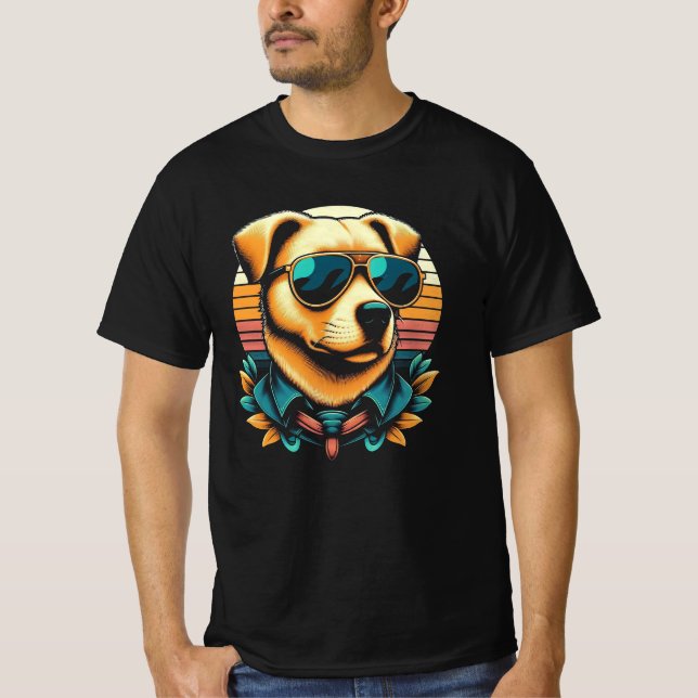 Golden Glow - Retro Valp Edition T Shirt (Framsida)