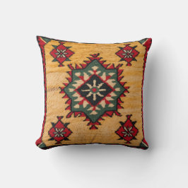 Golden Glow: Turkisk handgjord Gult Kilim Pillows Kudde