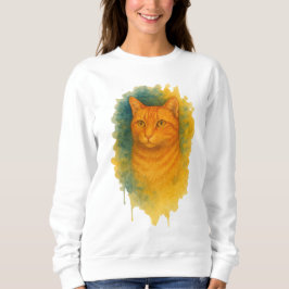 Golden Glow: Watercolor Cat T-Shirt