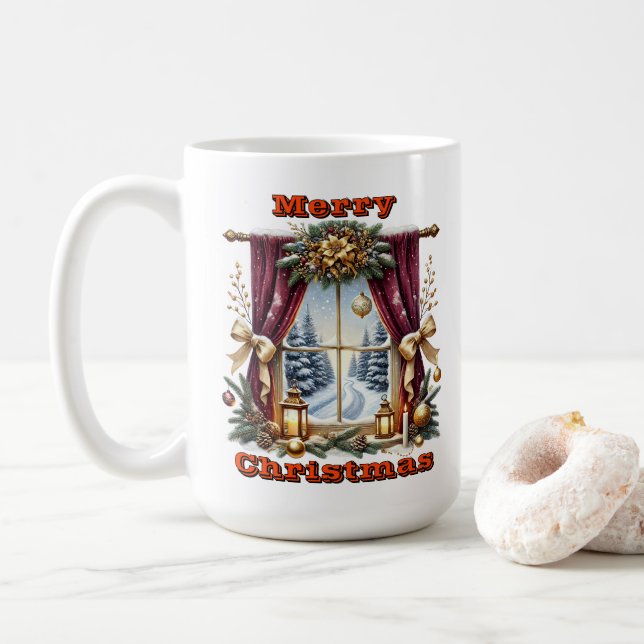 Golden Glow Winter Scene Kaffemugg (Med munk)