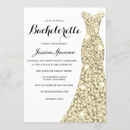 Golden Gnistra Dress Bachelorette Party Inbjudan