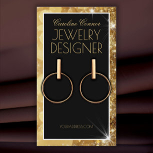 Golden Gnistra Ram Earring Necklace Visning Visitkort