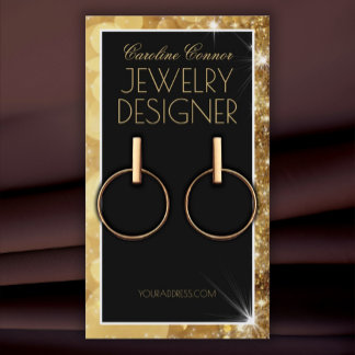 Golden Gnistra Ram Earring Necklace Visning Visitkort