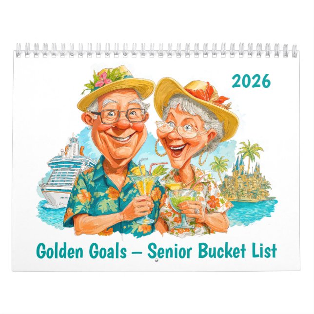 Golden Goals – 2026 Senior Bucket List Calendar Kalender (Omslag)