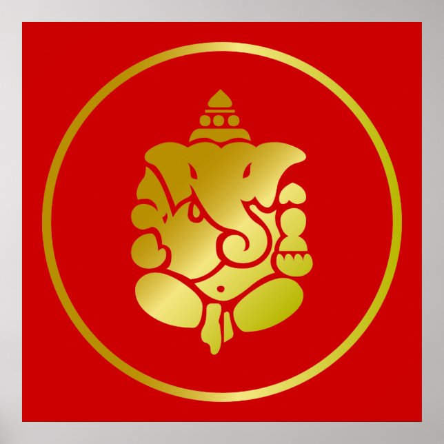 Golden God Ganesha Poster (Framsidan)