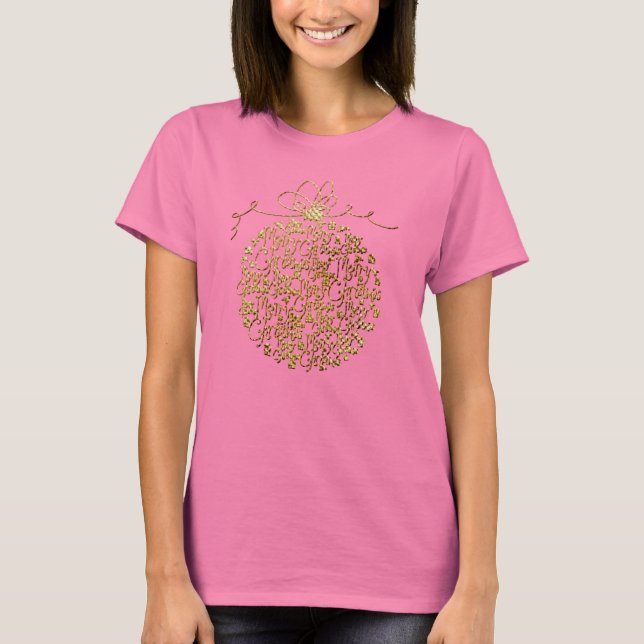 Golden God jul Ornament Boll T Shirt (Framsida)
