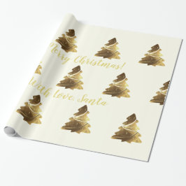 Golden God jul Träd med Eleganten Candles Presentpapper