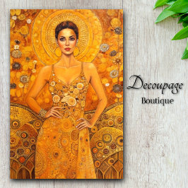 Golden Goddess Art nouveau Splendor Decoupage