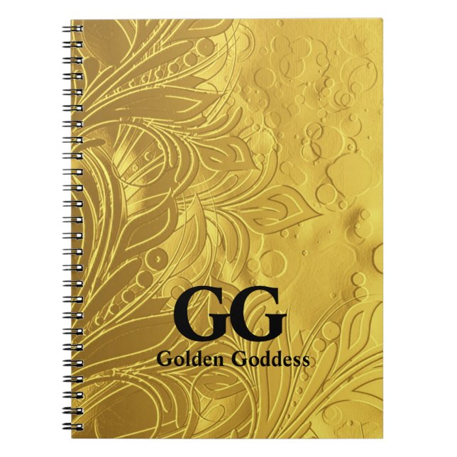 Golden Goddess Celebrate Lycklig 50:e Födelsedagsf Anteckningsbok Med Spiral (Framsidan)