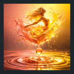Golden Goddess Liquid Rose Surreal Poster<br><div class="desc">Experience the breathtaking fusion of light and fluid in this stunning wall piece. Featuring a serene goddess emerging from a high-velocity splash of golden nectar, her form seamlessly blends into a masterfully detailed yellow rose. Captured with hyper-realistic clarity, the suspended droplets and concentric ripples create a sense of eternal motion....</div>