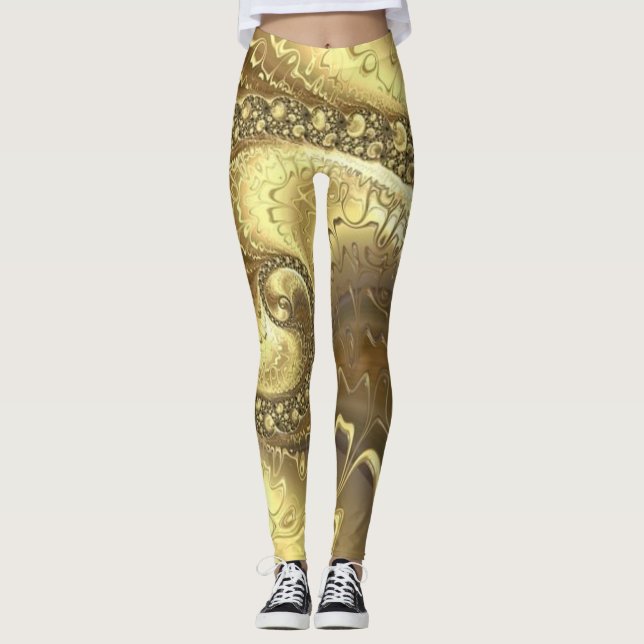 "Golden Goddess: Luxe Leggings för varje Tillfälle (Framsida)