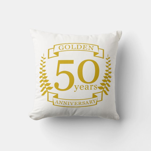 GOLDEN Golden 50 år Bröllop 50 år Kudde (Framsida)