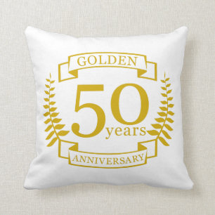 GOLDEN Golden 50 år Bröllop - årsdag 50 Kudde