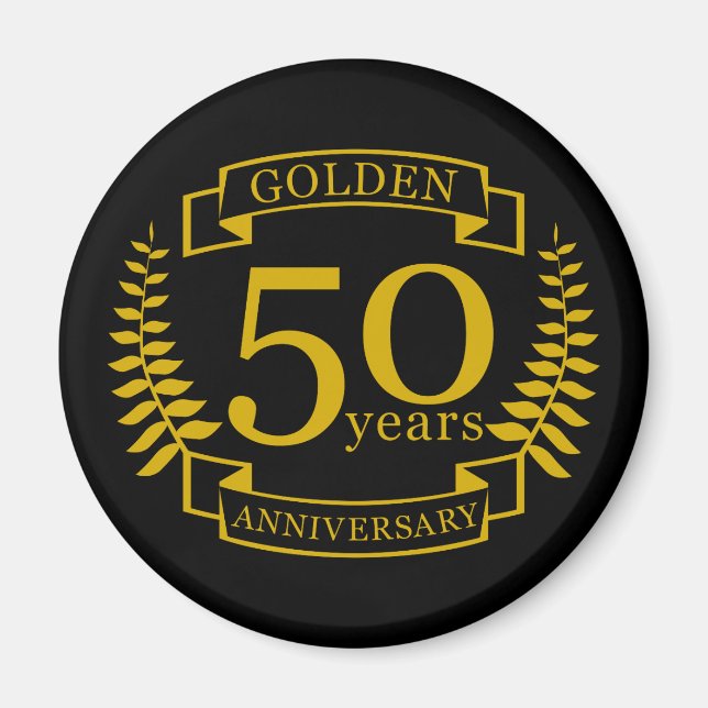 GOLDEN Golden 50 år Bröllop-årsdagen 50 alla Magnet (Framsidan)