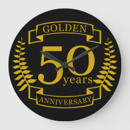 GOLDEN Golden 50 år Bröllop-årsdagen 50 alla Stor Klocka