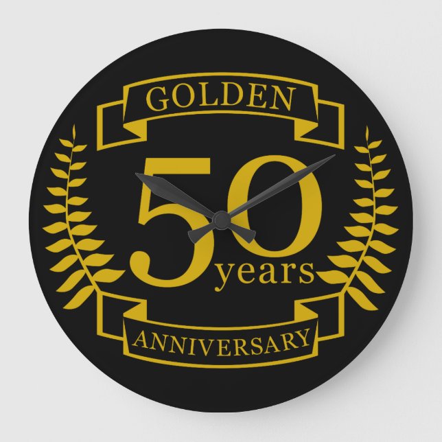 GOLDEN Golden 50 år Bröllop-årsdagen 50 alla Stor Klocka (Framsida)