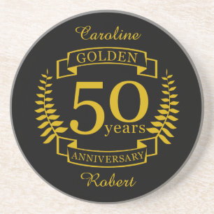 GOLDEN Golden 50 år Bröllop-årsdagen 50 alla Underlägg