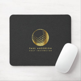 Golden Golf Boll Logotyp Elegant Golfer Monogram Musmatta