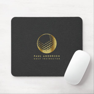 Golden Golf Boll Logotyp Elegant Golfer Monogram Musmatta