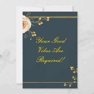 Golden Good Vibes Blommigt Motifs Inbjudningar